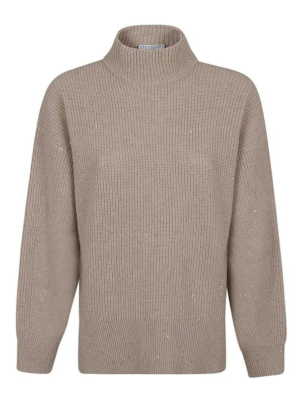 Brunello Cucinelli Pull Col Bateau - Beige