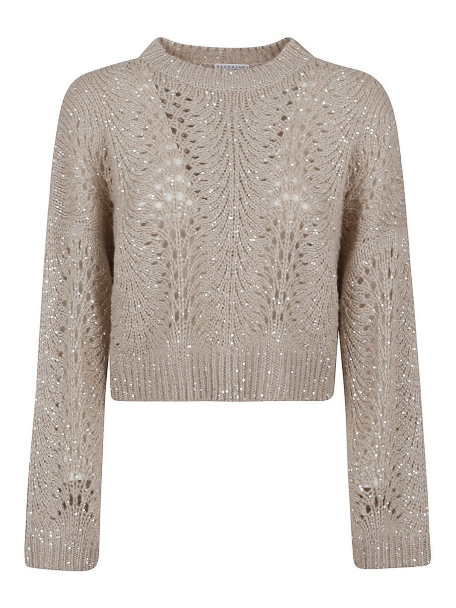 Brunello Cucinelli Pull Col Rond - Beige