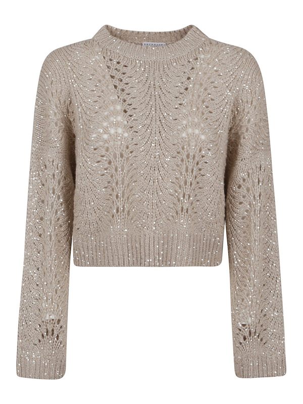 Brunello Cucinelli Pull Col Rond - Beige