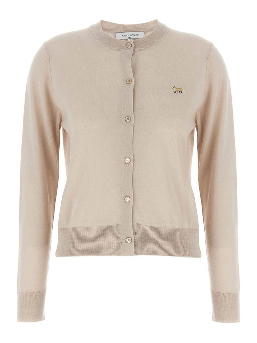 Maison Kitsuné Pull Col Rond - Beige
