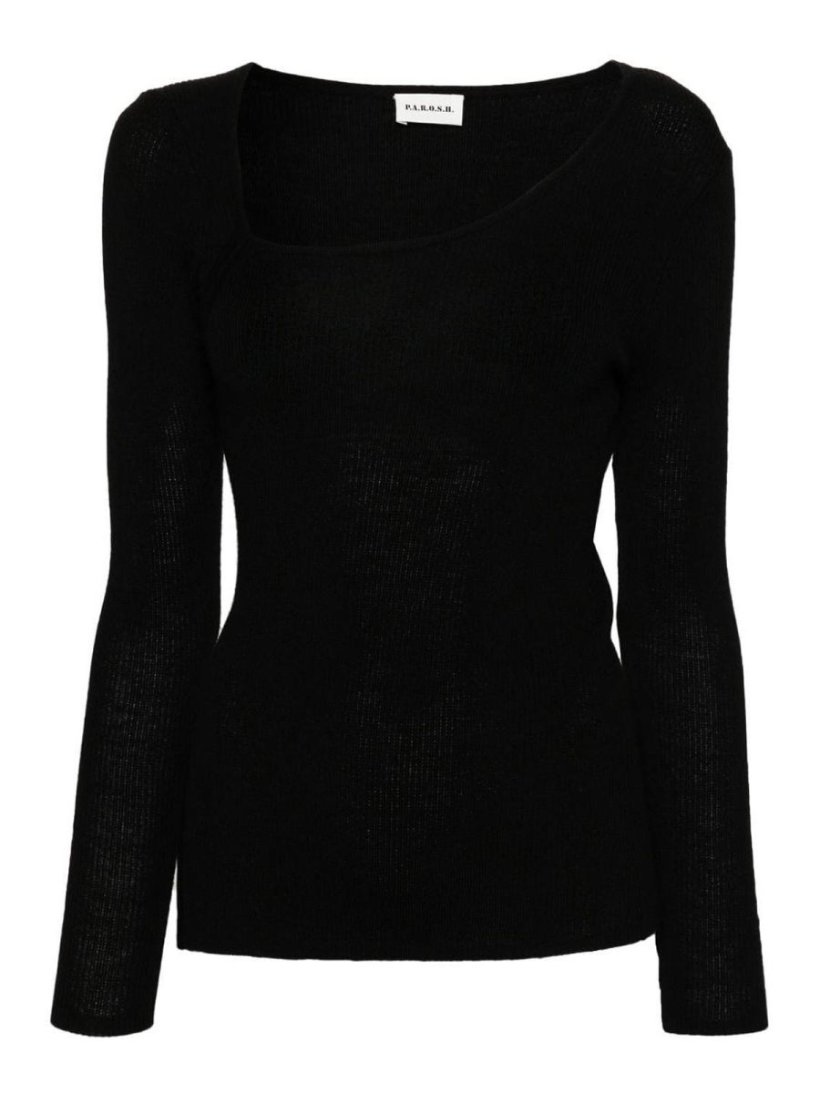 P. A.R. O.S. H. Pull Col Bateau - Noir