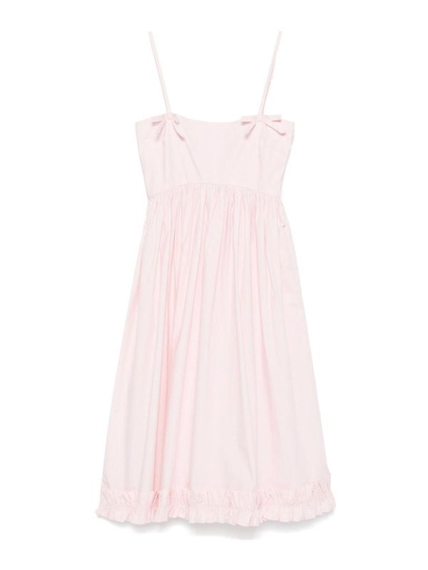 Ganni Robe Au Genou - Blanc