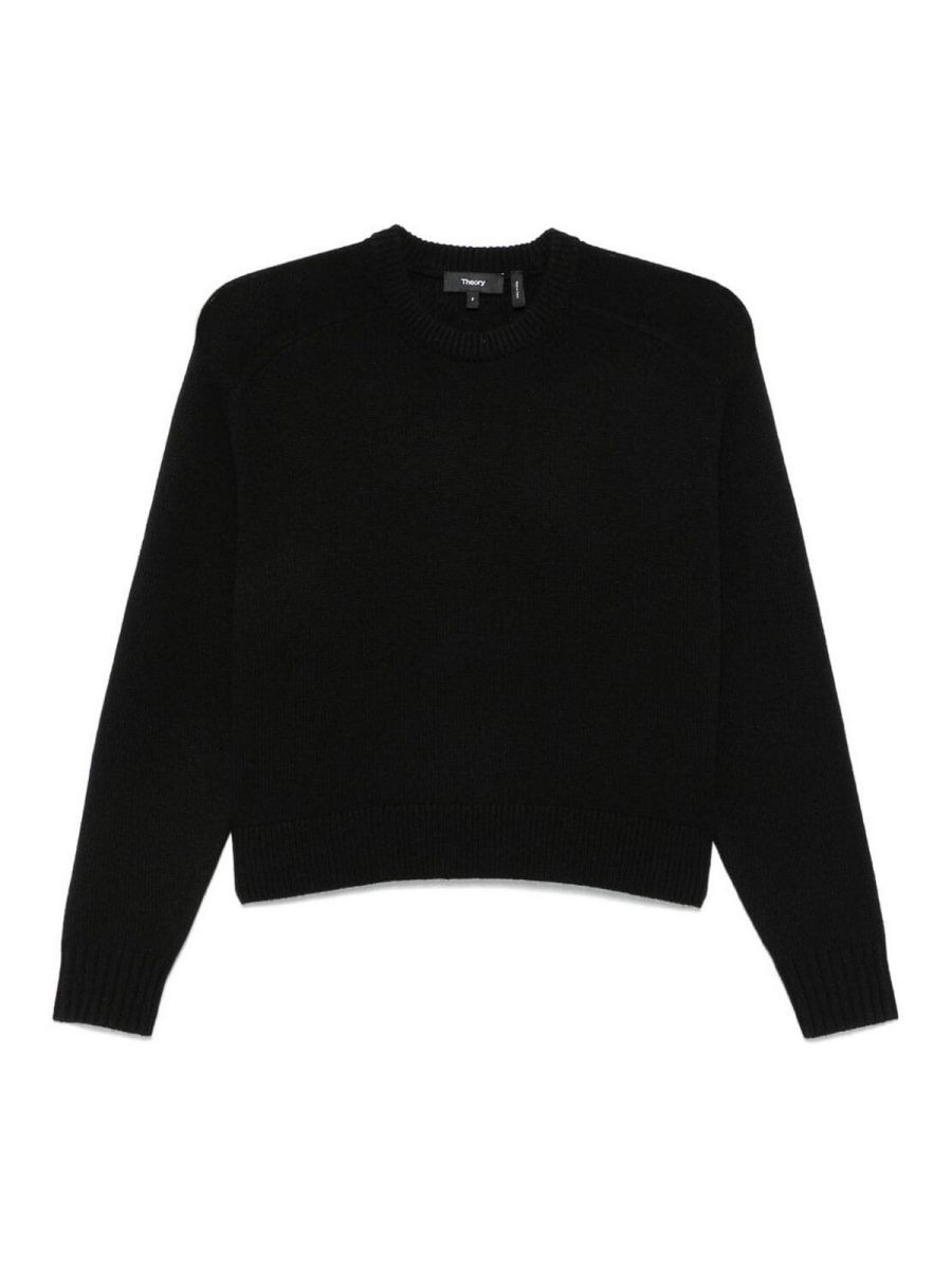 Theory Pull Col Rond - Noir