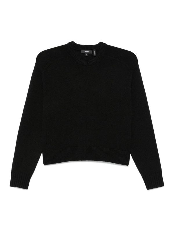 Theory Pull Col Rond - Noir