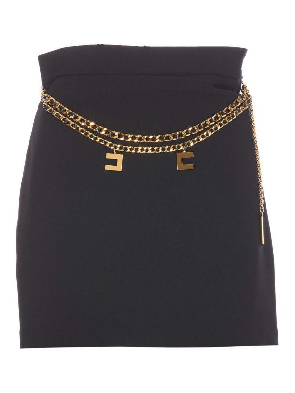 Elisabetta Franchi Jupe Midi - Noir
