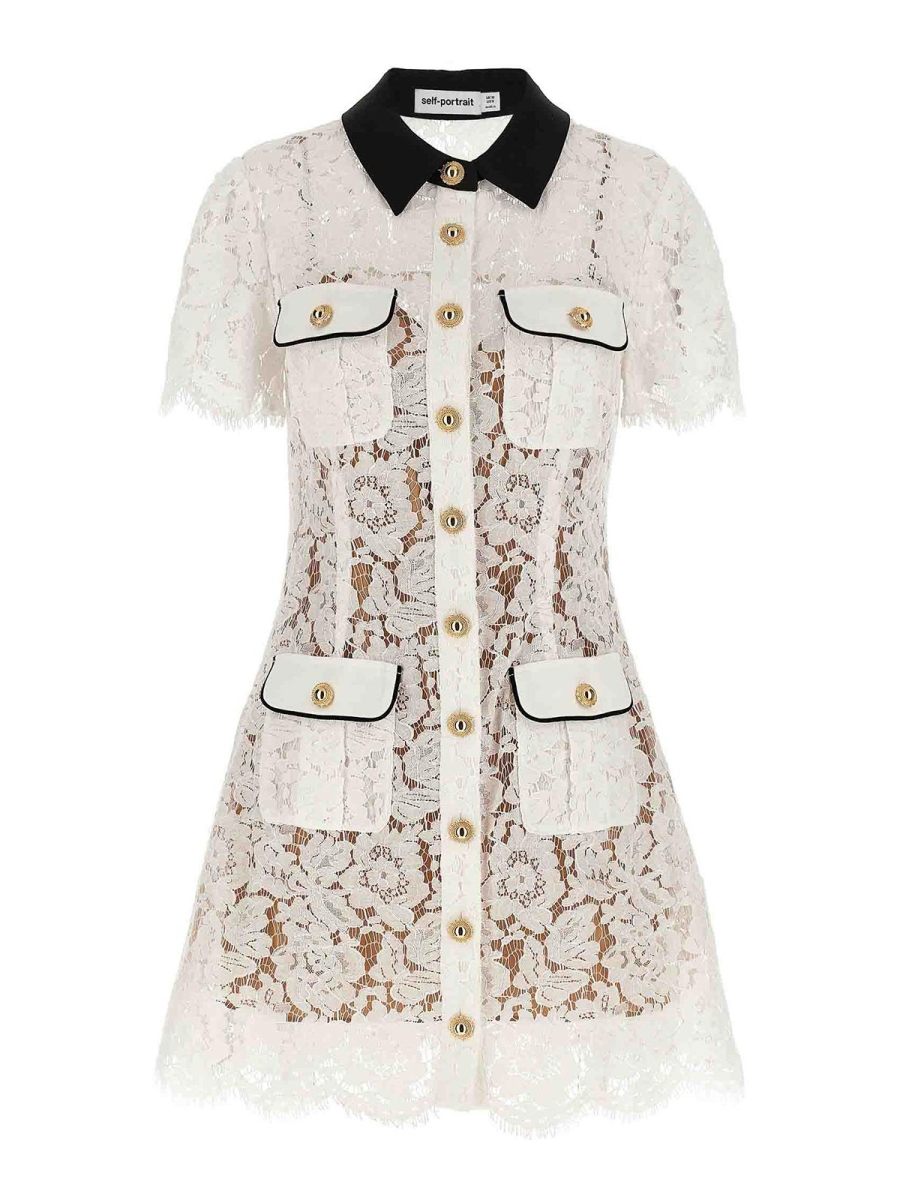 Self Portrait Robe Courte - Blanc