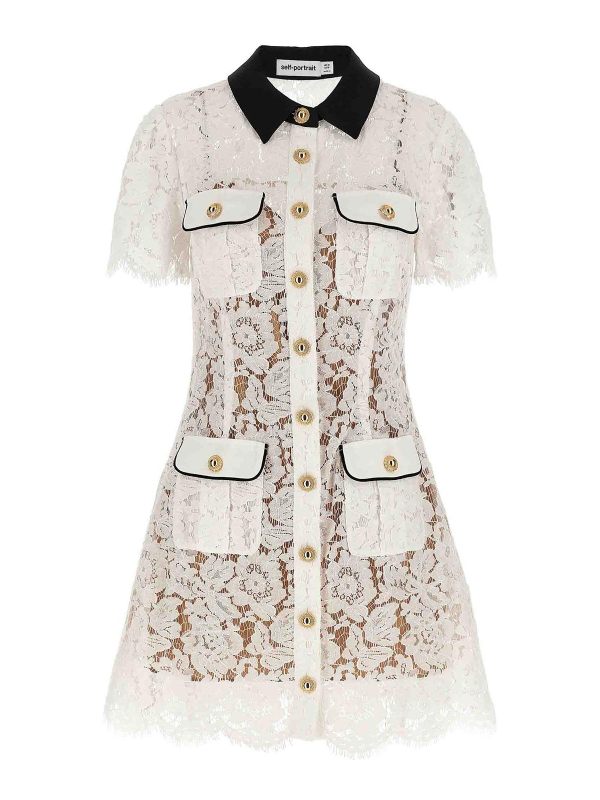 Self Portrait Robe Courte - Blanc
