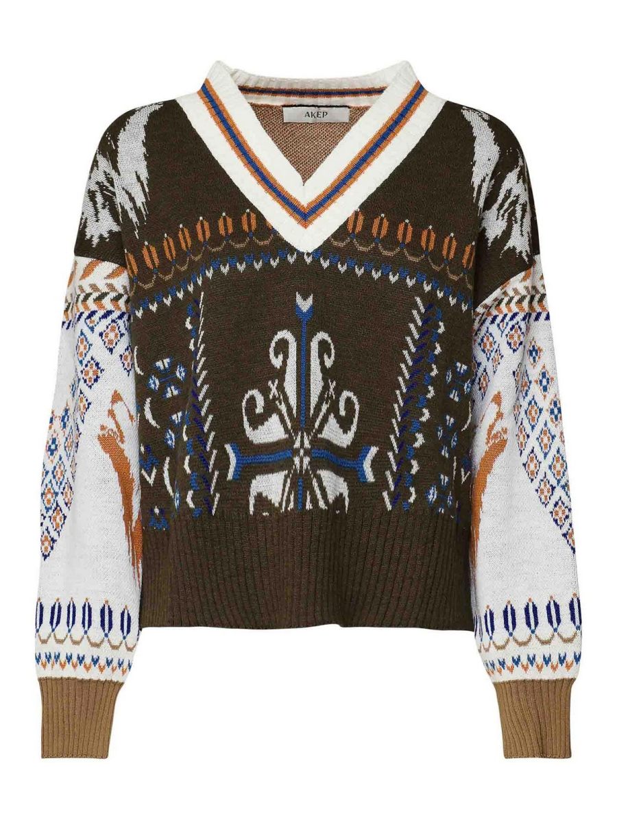 Akep Pull Col Rond - Multicolore