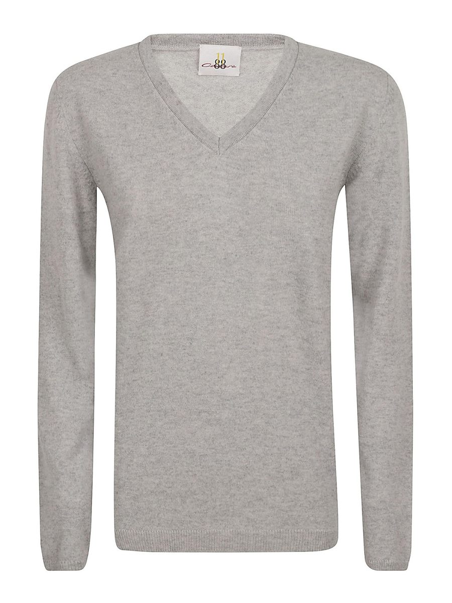 Eleven88 Pull À Col V - Gris Clair