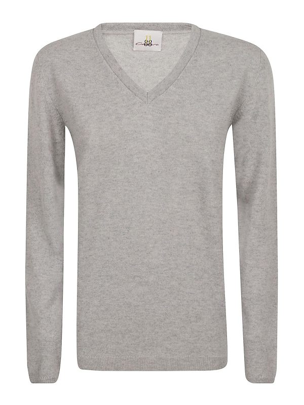 Eleven88 Pull À Col V - Gris Clair