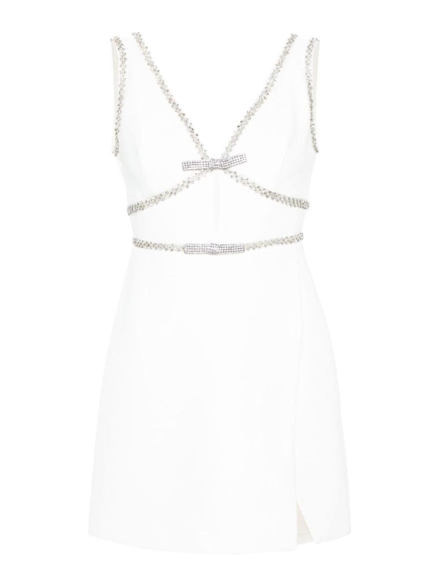 Self Portrait Robe Au Genou - Blanc