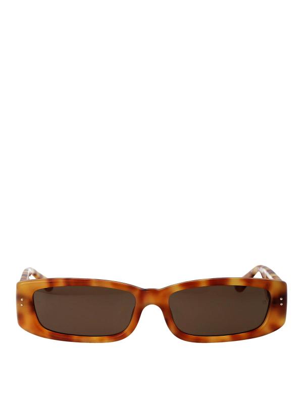 Linda Farrow Lunettes De Soleil - Marron