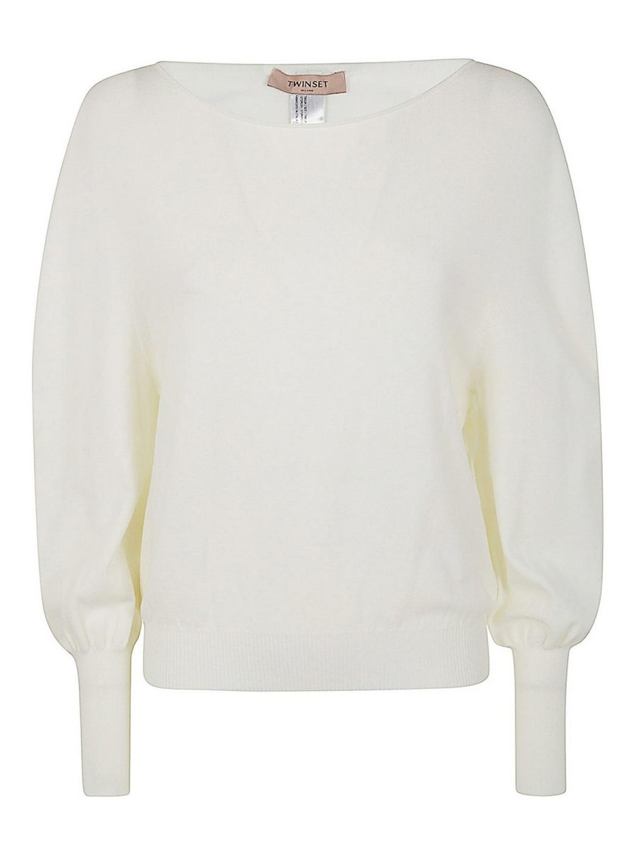 Twinset Pull Col Rond - Blanc