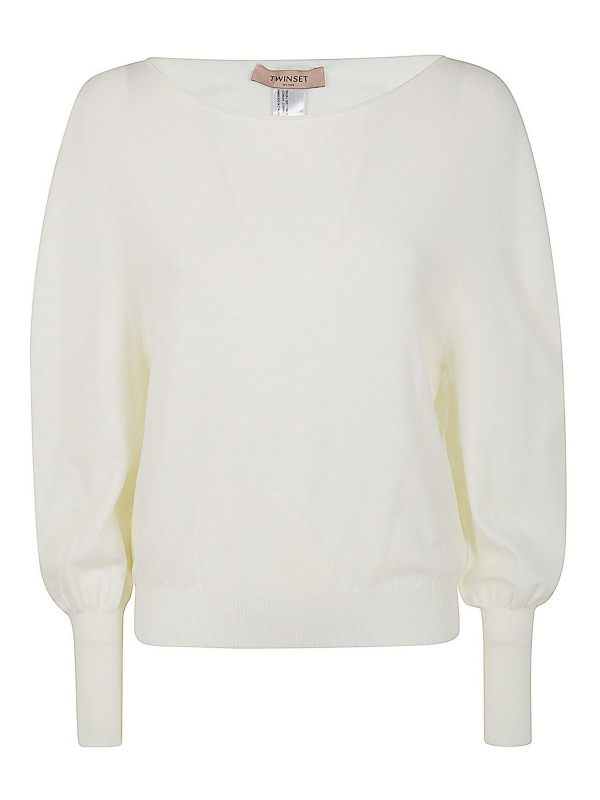 Twinset Pull Col Rond - Blanc