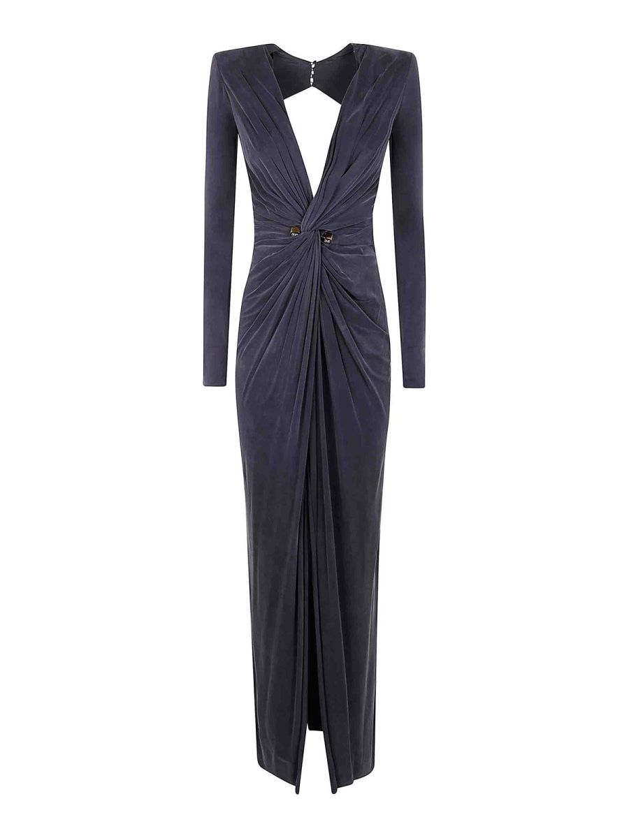 Elisabetta Franchi Maxi Robe - Gris