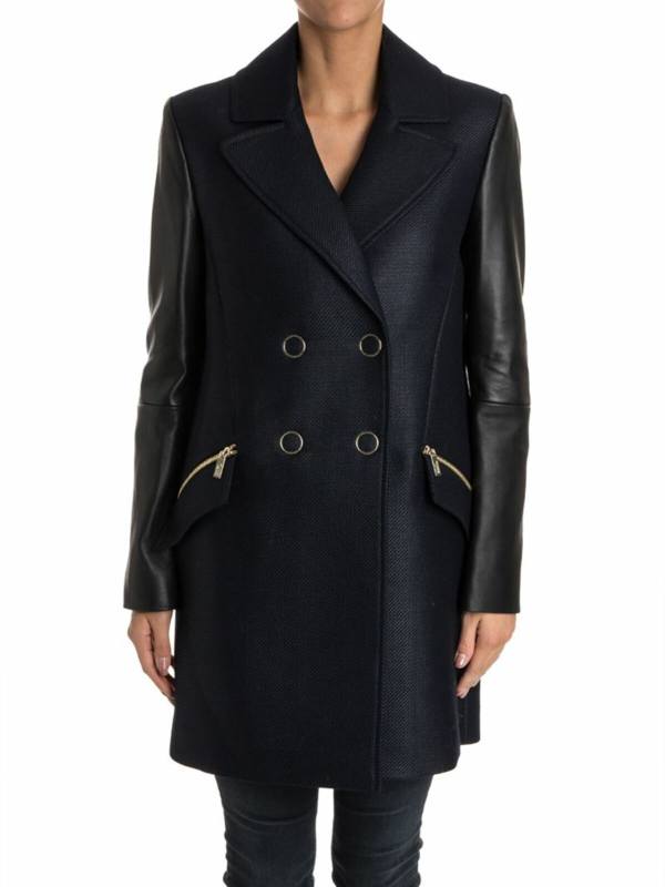 Karl Lagerfeld Manteau Au Genou - Bleu