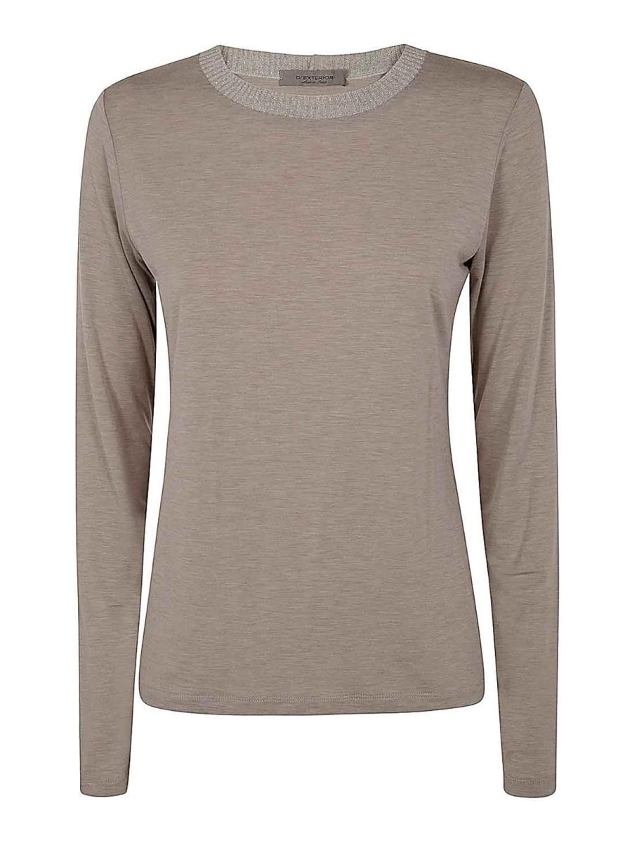 D. Exterior Pull Col Rond - Bleu