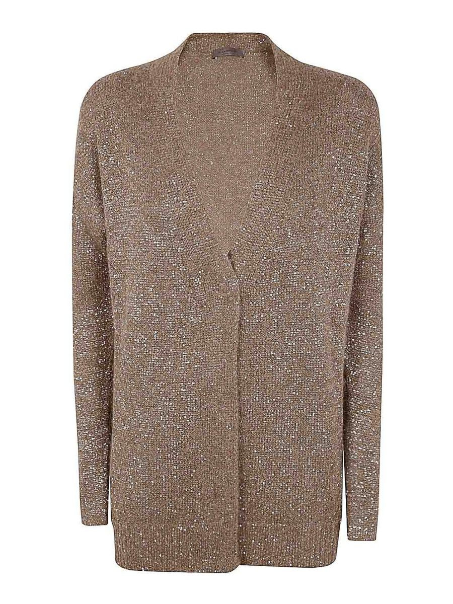 D. Exterior Cardigan - Marron