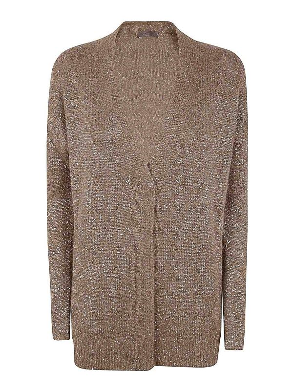 D. Exterior Cardigan - Marron