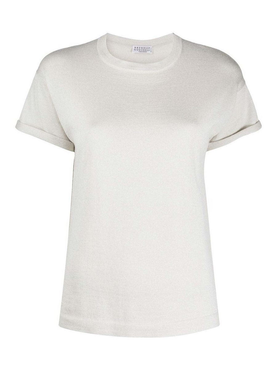 Brunello Cucinelli Pull Col Rond - Blanc