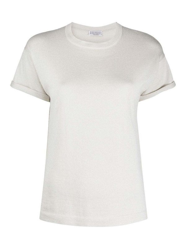 Brunello Cucinelli Pull Col Rond - Blanc