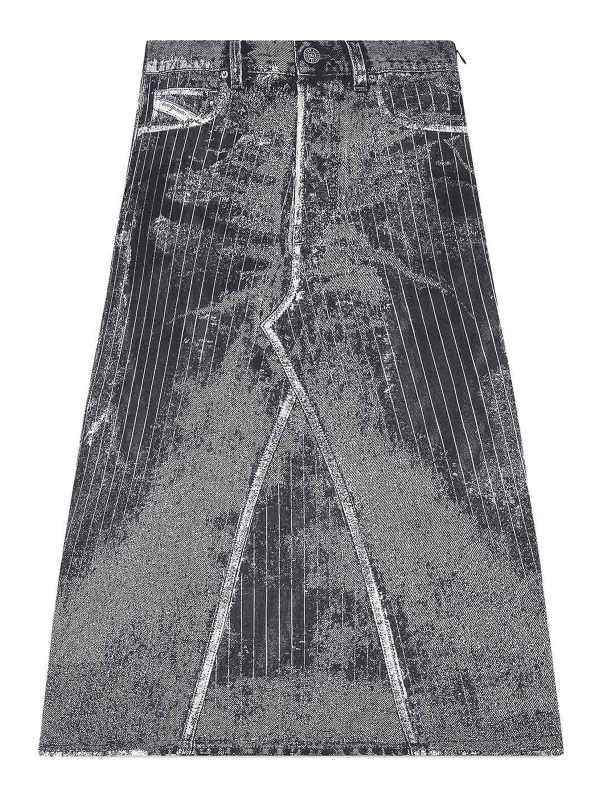 Diesel Jupe Midi - Noir