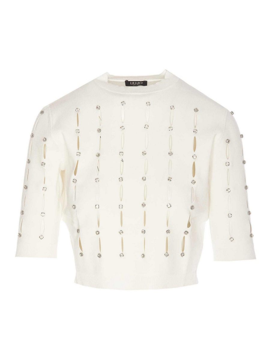 Liu Jo Pull Col Rond - Blanc