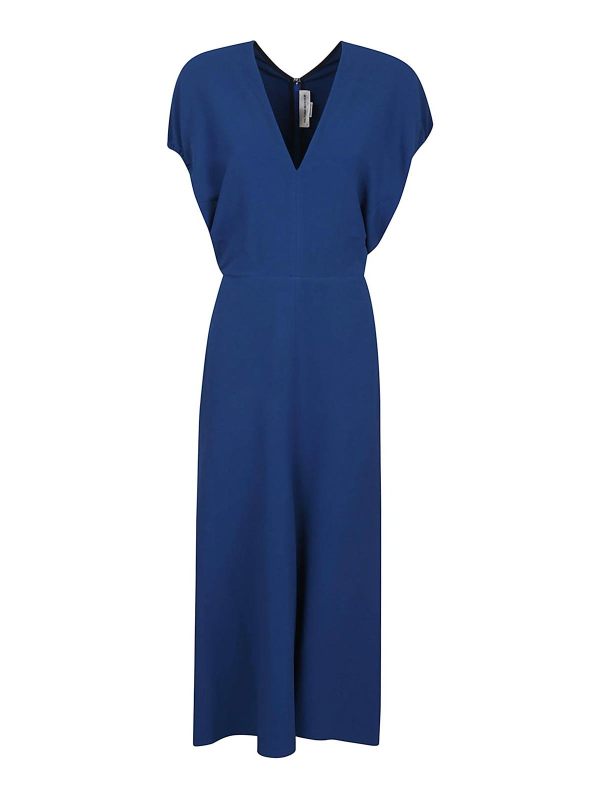 Victoria Beckham Robe Au Genou - Bleu