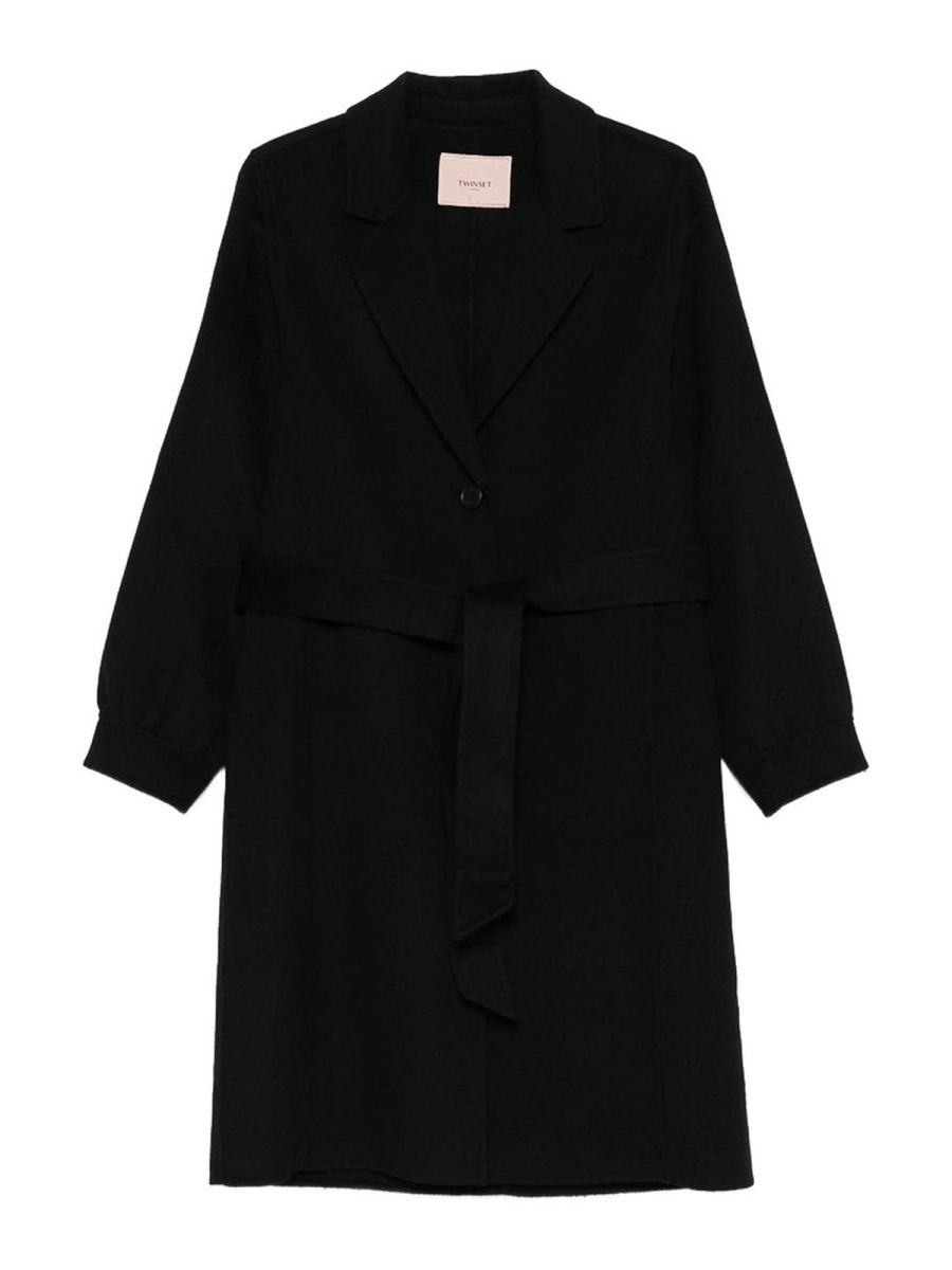 Twinset Manteau Au Genou - Noir