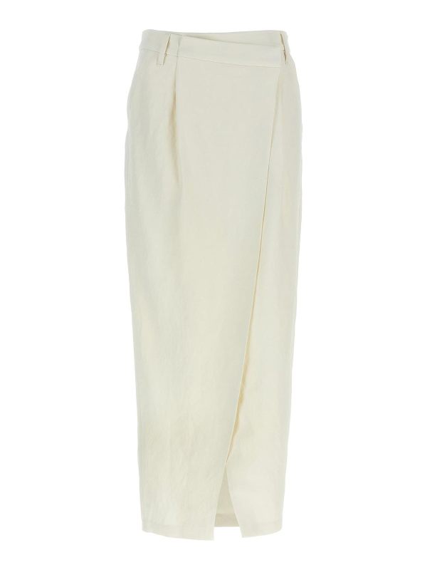 Brunello Cucinelli Jupe Midi - Blanc