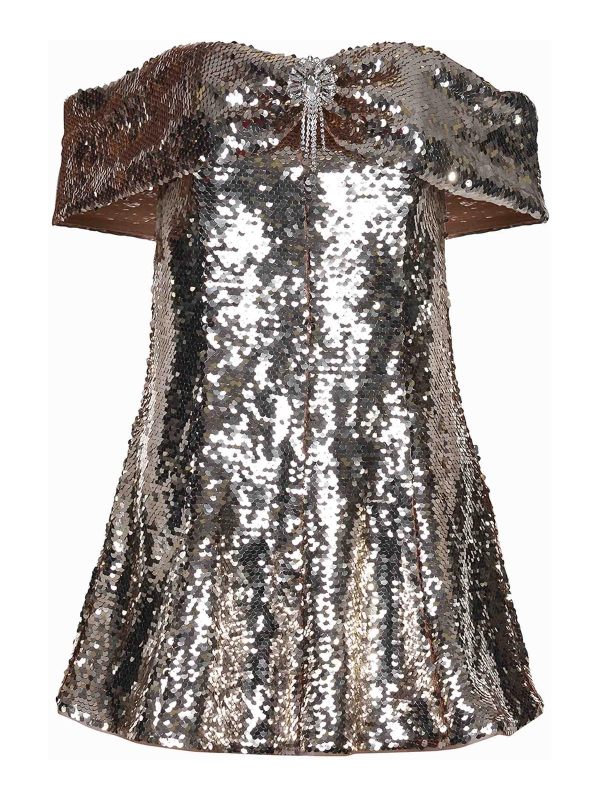 Self Portrait Robe Au Genou - Or