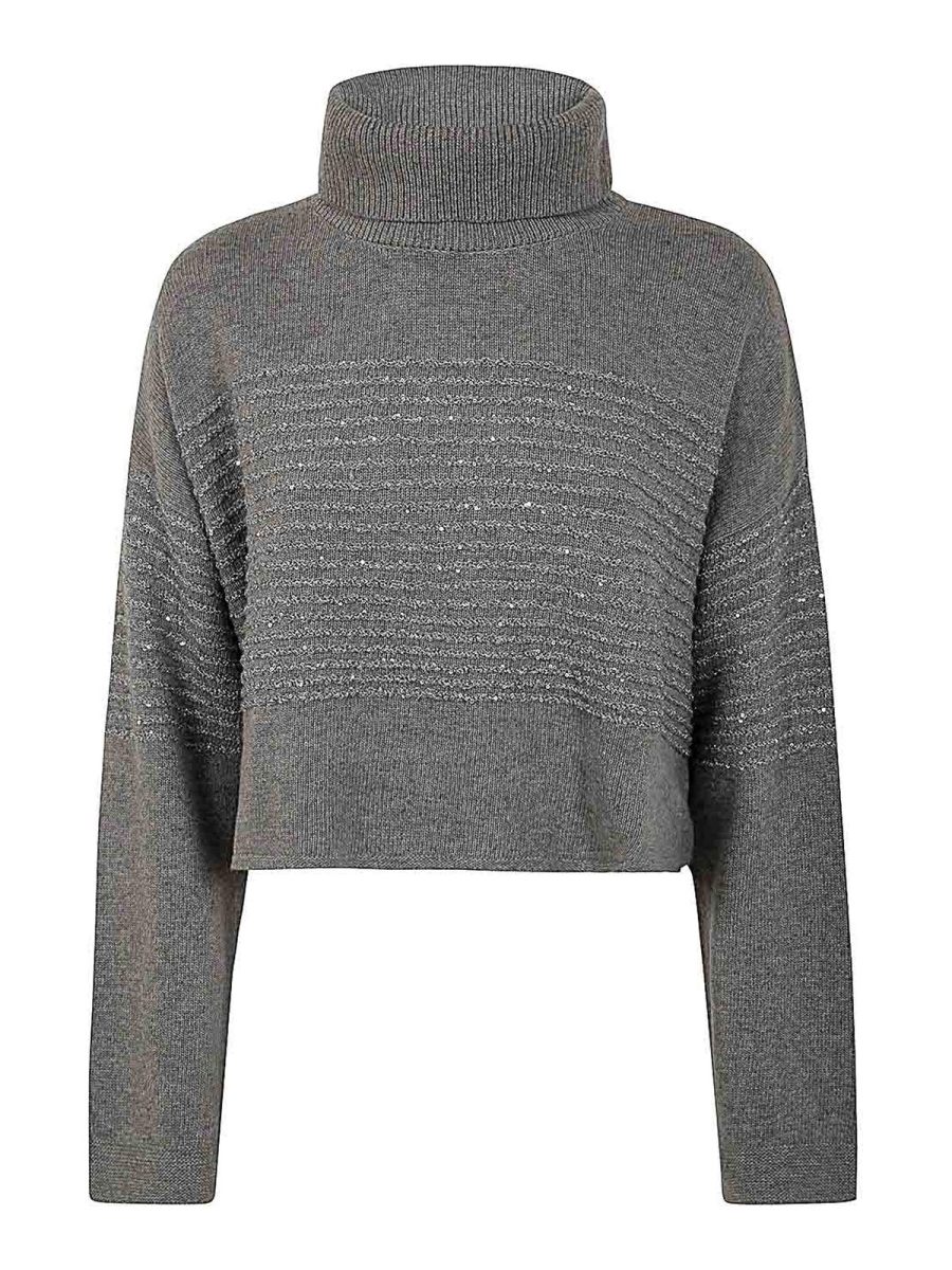 Twinset Pull Col Roulé - Gris