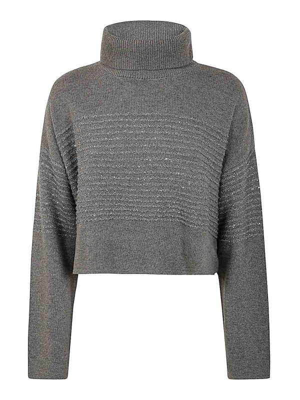 Twinset Pull Col Roulé - Gris