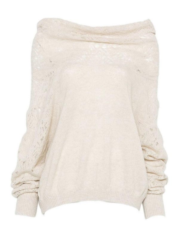 D. Exterior Pull Col Rond - Blanc