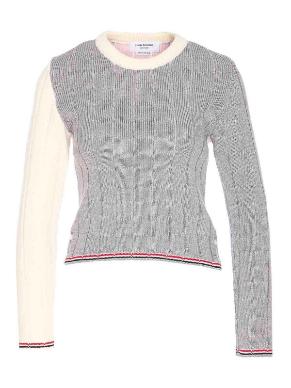 Thom Browne Pull Col Rond - Gris