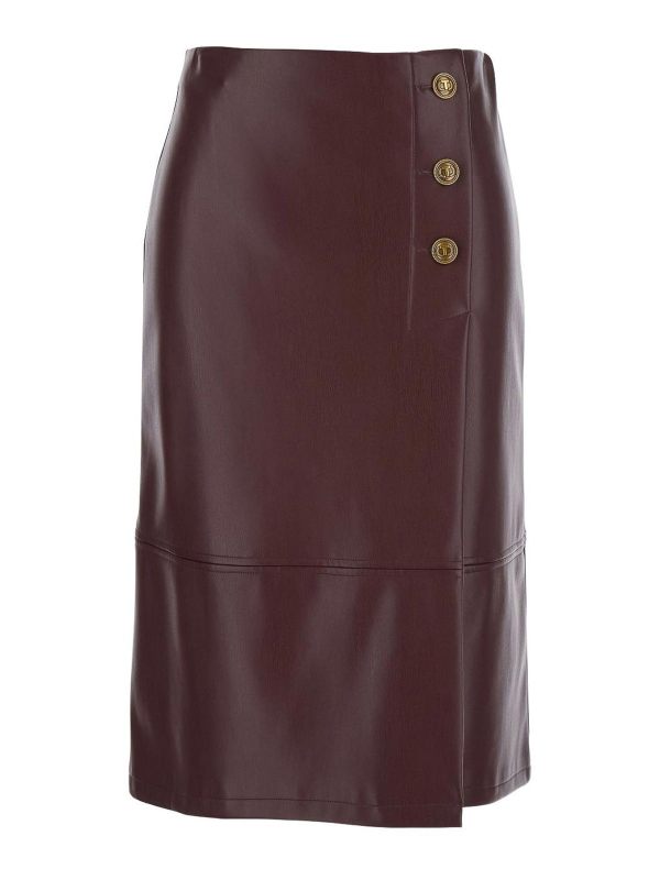 Twinset Jupe Midi - Rouge Brun