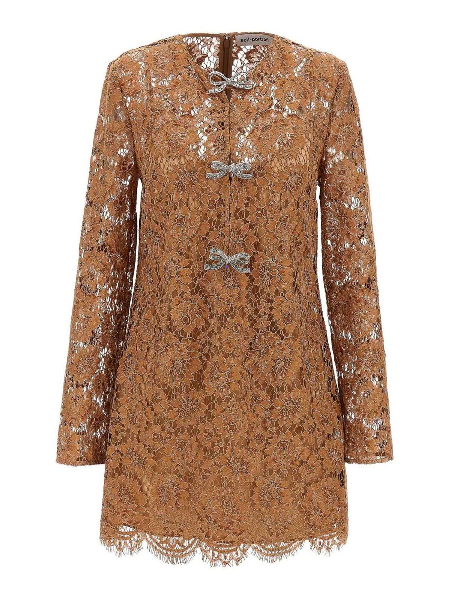 Self Portrait Robe Courte - Marron