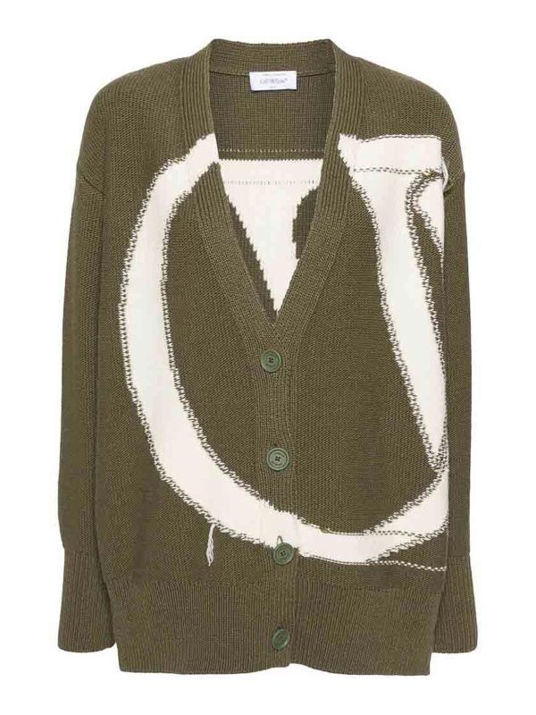 Off-White Pull Col Rond - Vert