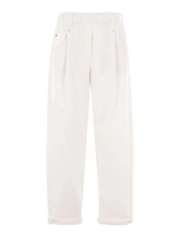 Brunello Cucinelli Pantalons Décontractés - Crème