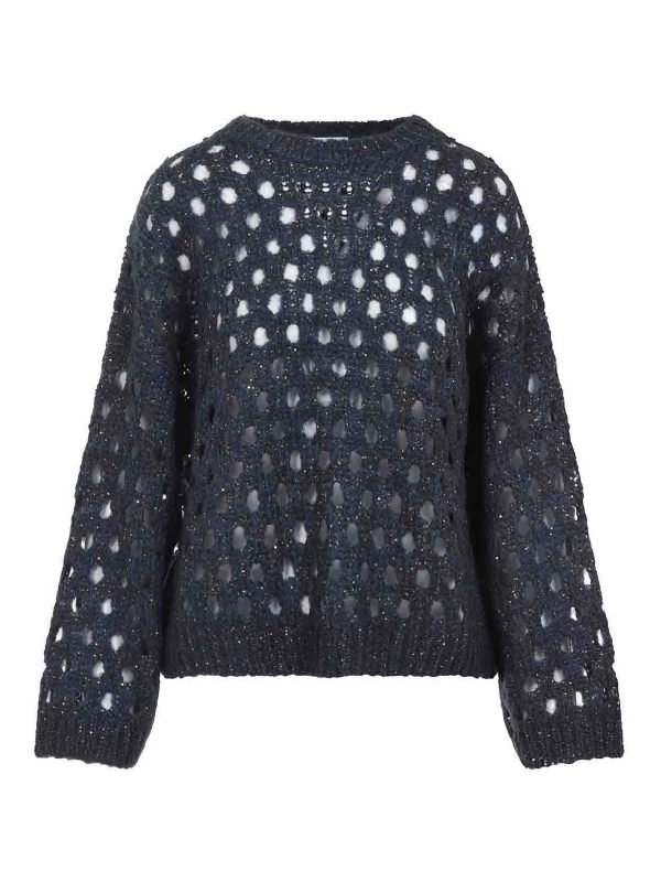 Brunello Cucinelli Pull Col Rond - Bleu Clair