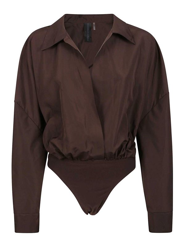 Norma Kamali Chemise - Marron Foncé
