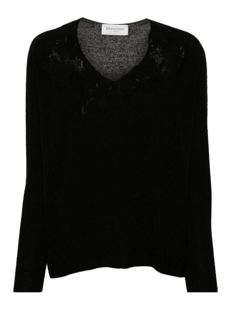 Ermanno Firenze Pull À Col V - Noir