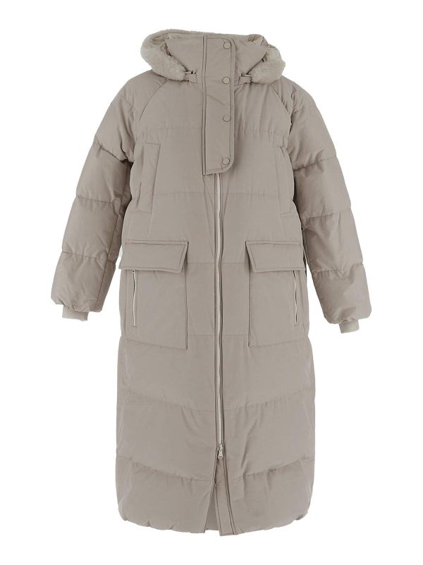 Brunello Cucinelli Manteau Rembourré - Gris Clair