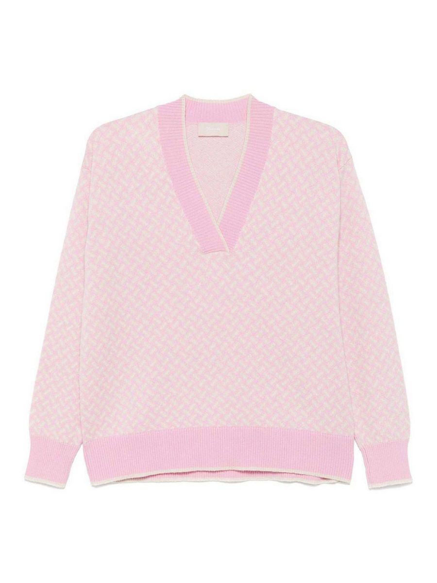 Drumohr Pull À Col V - Rose