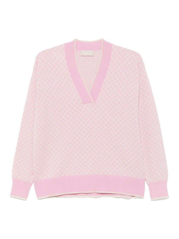 Drumohr Pull À Col V - Rose