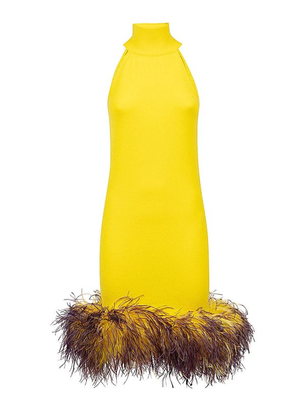 Verguenza Robe Au Genou - Jaune