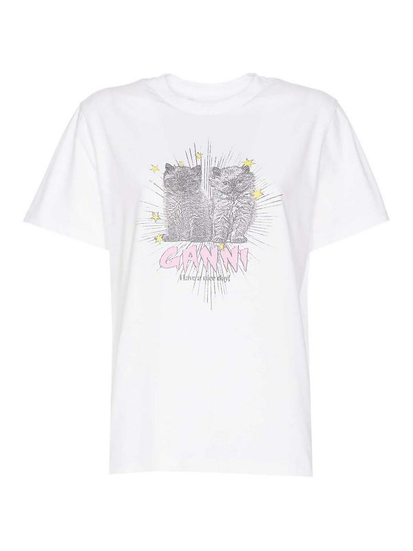 Ganni T-Shirt - Blanc