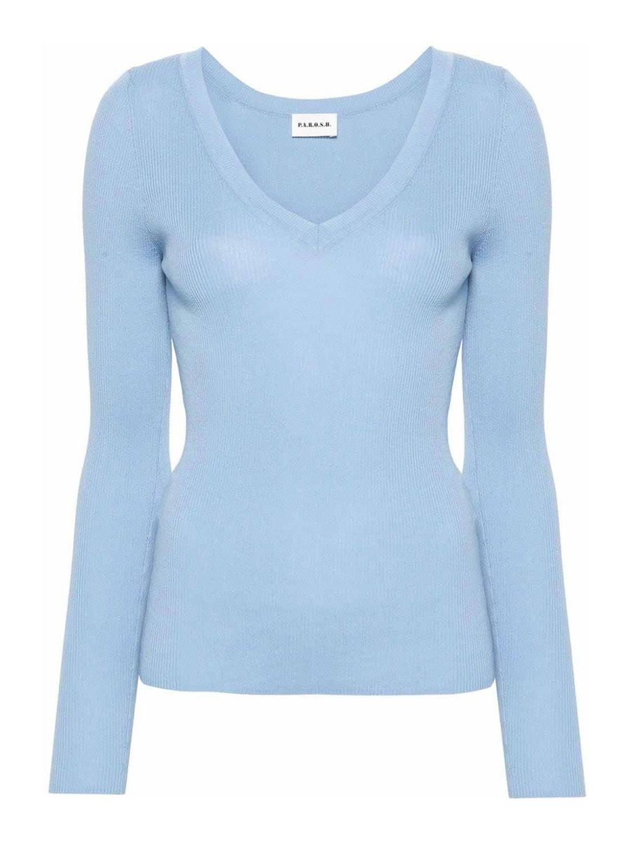 P. A.R. O.S. H. Pull Col Rond - Bleu Clair