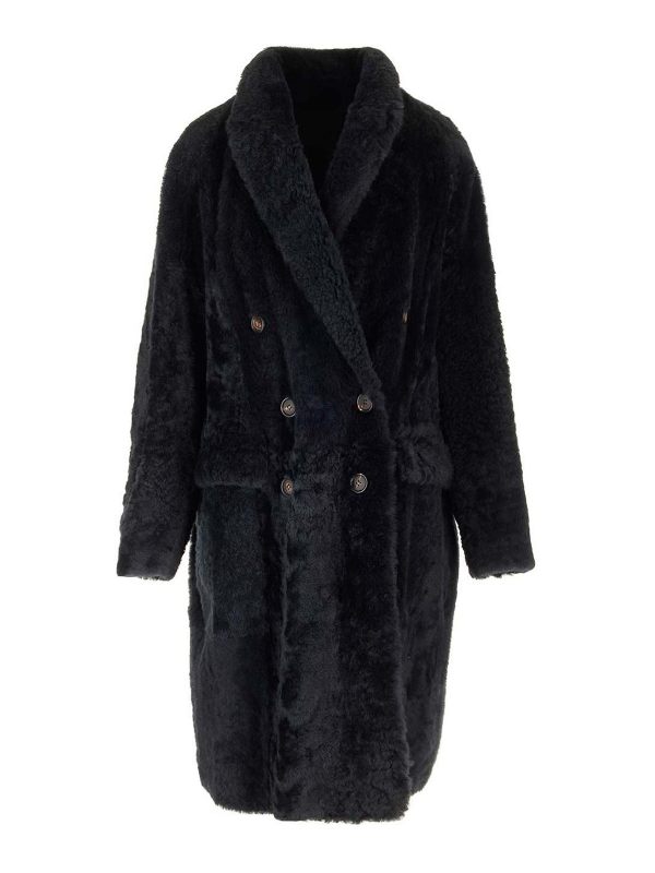 Brunello Cucinelli Manteau Court - Bleu