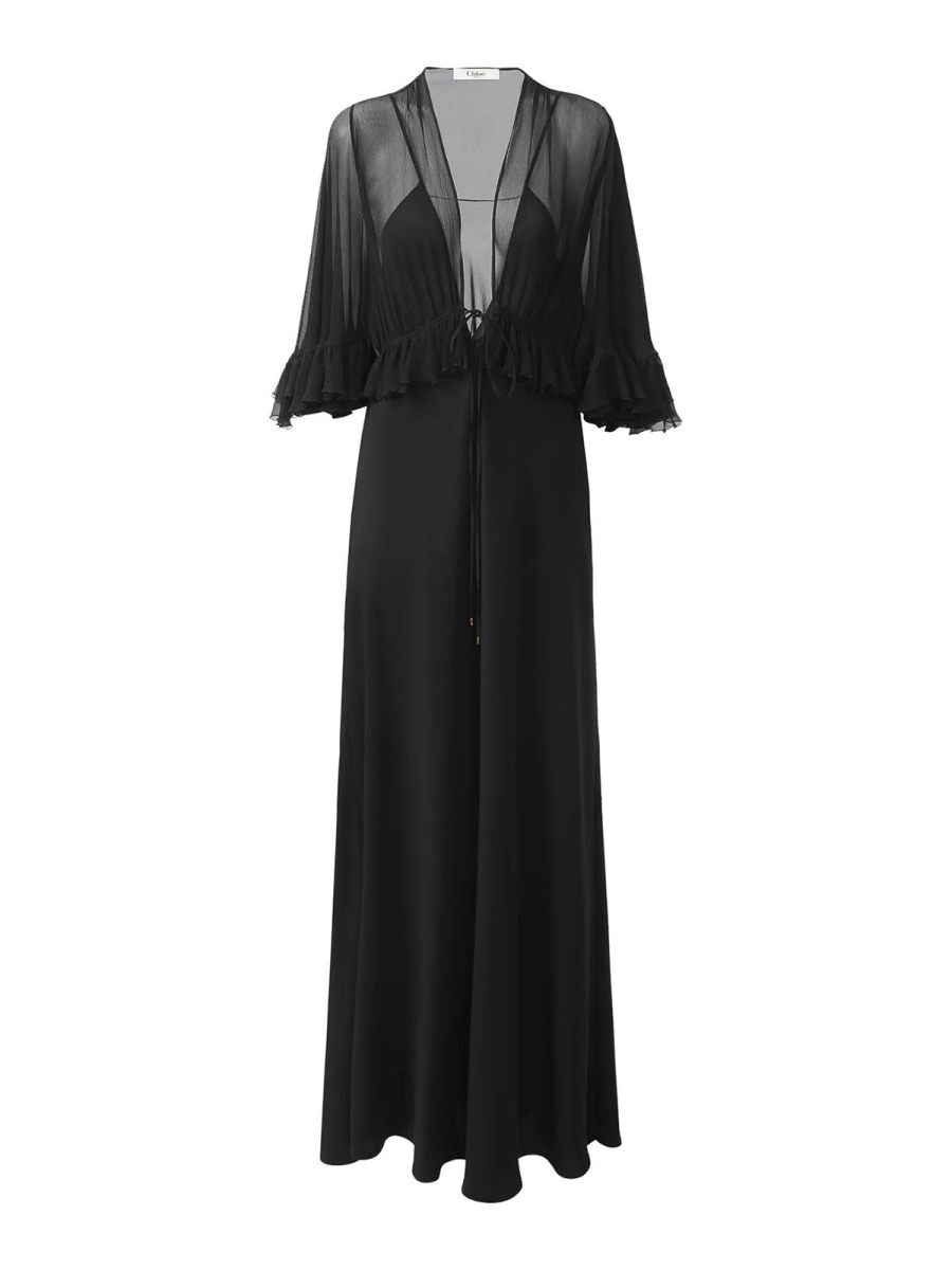 Chloe' Maxi Robe - Noir